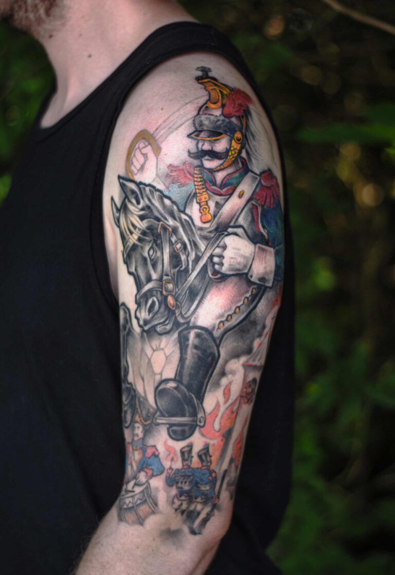 napoleonský dragou - rukáv tetování blansko