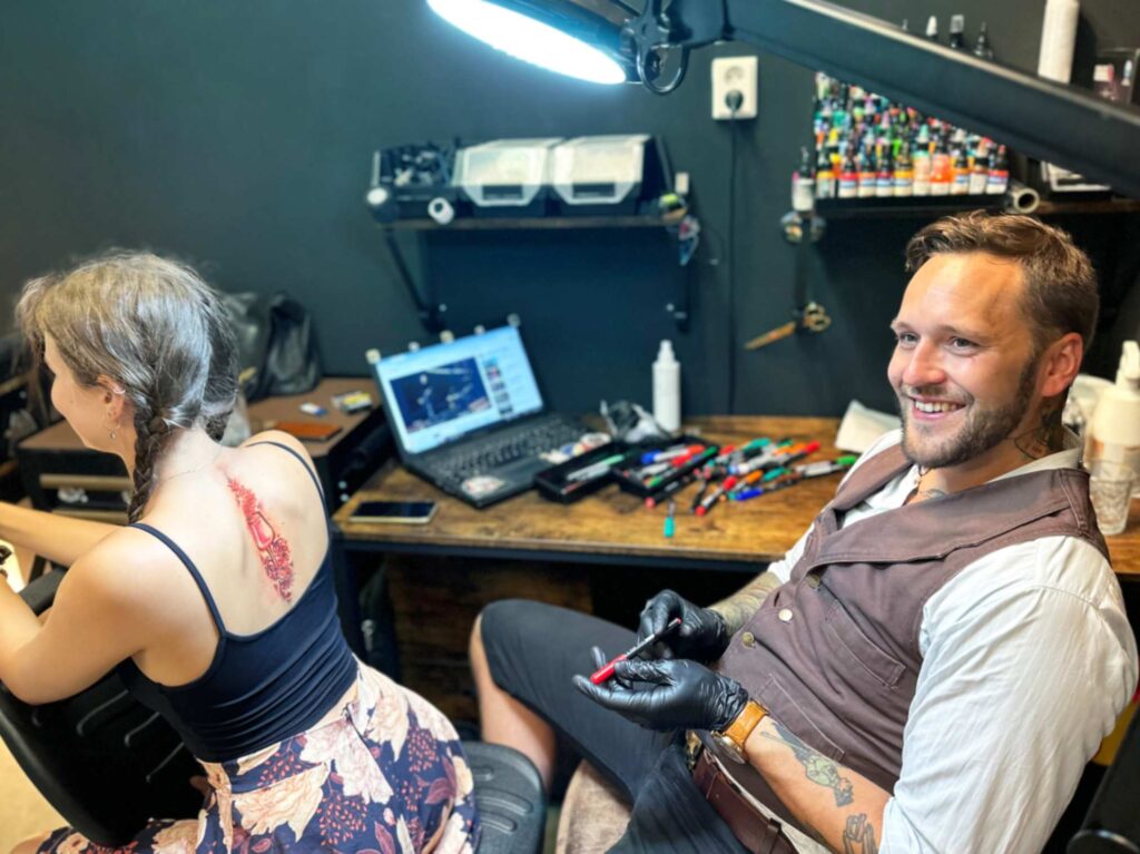 kresba návrhu - tetovací studio Blansko