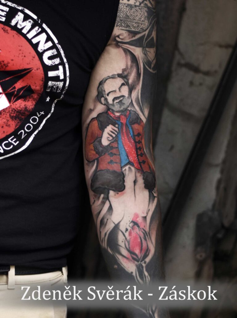 zdeněk svěrák, záskok, barevné tetování v tetovacím studiu Blansko